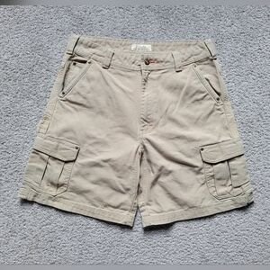 Vintage Cabela's Khaki Cargo Shorts Orange Accents 36W